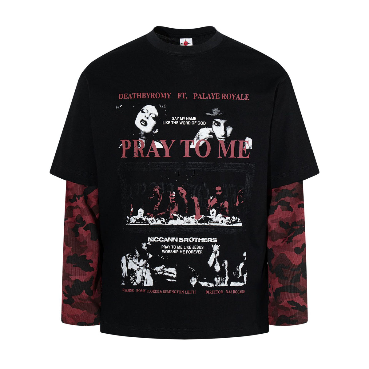 Camouflage fake two long sleeved T-shirts