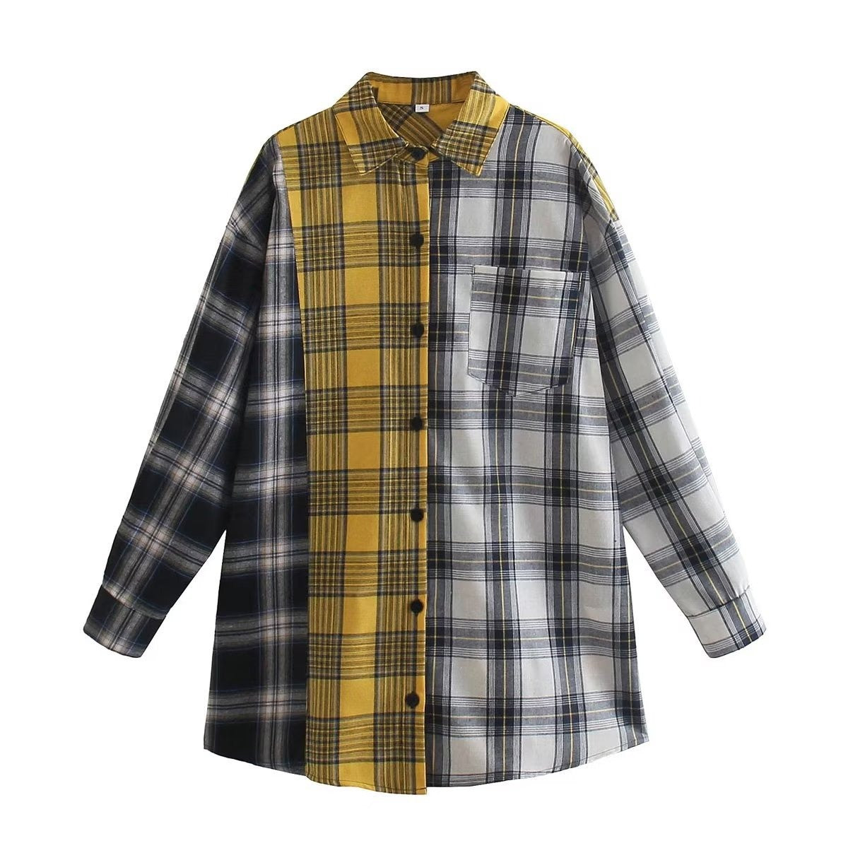 Single Breasted Contrast Color Shirts