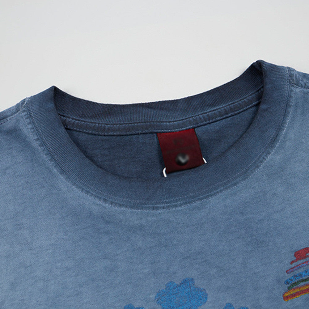 Graffiti letter printing for old dirty t-shirts