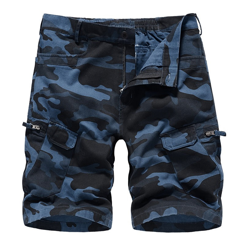 New Mens Workwear Shorts, European and American Camouflage Loose Fitting Oversized Casual Mens Capris
