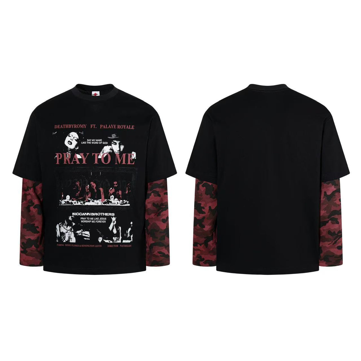 Camouflage fake two long sleeved T-shirts