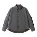 Vintage Oversized Plaid Long Sleeve Deconstructed Layered Mens Shirt