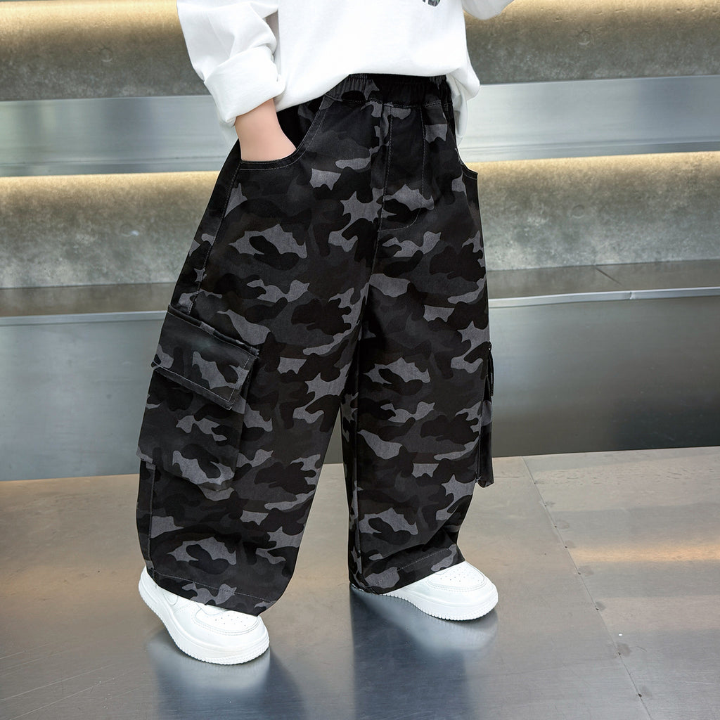 Boys'Casual Camouflage Cargo Pants