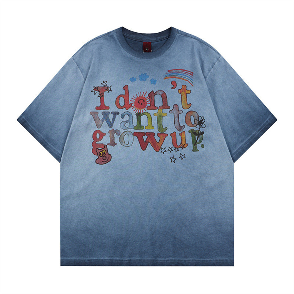 Graffiti letter printing for old dirty t-shirts