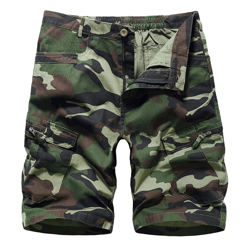 New Mens Workwear Shorts, European and American Camouflage Loose Fitting Oversized Casual Mens Capris