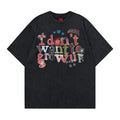Graffiti letter printing for old dirty t-shirts